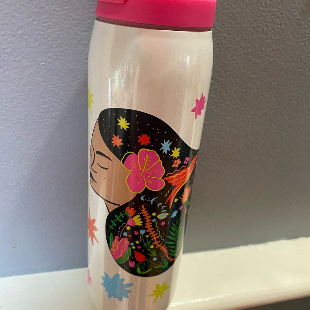 Brand new Starbucks mug with hot pink lid
